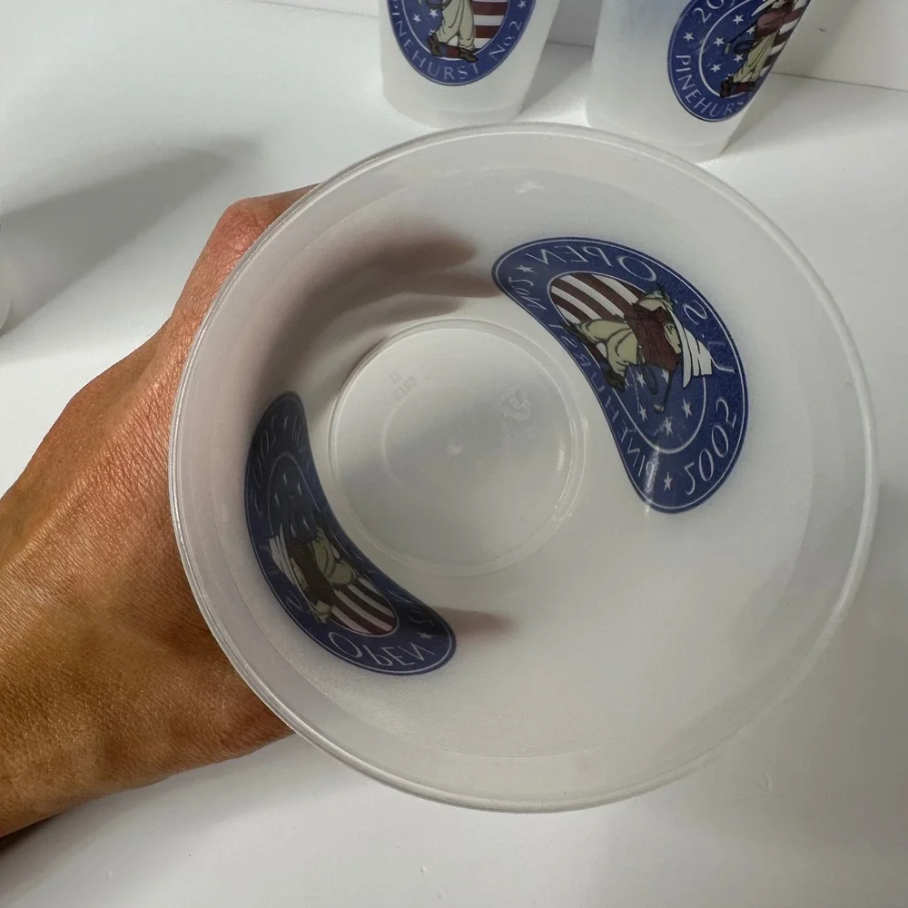 4 US Open 2005 Pinehurst No 2 Golf Souvenir Cups Frosted Plastic Putter Boy Logo